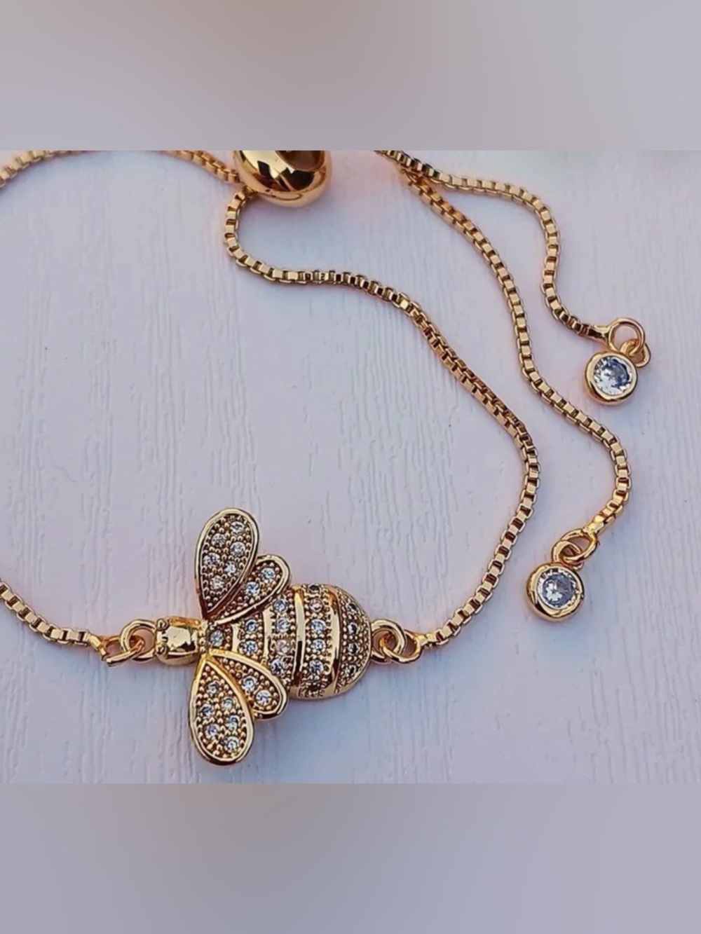 Gold Bee Pendant Necklace - Picture 9 of 9